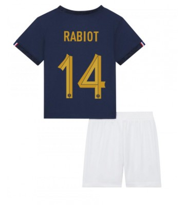 Frankrig Adrien Rabiot #14 Hjemmebanesæt Børn VM 2022 Kort ærmer (+ korte bukser)